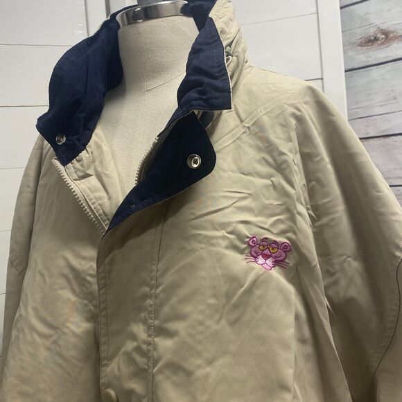Big Men's 2X XXL Embroidered Pink Panther United Artists Rain Coat Jacket Tall - Picture 2 of 14
